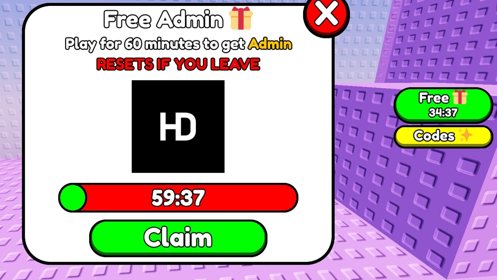 Utilize codes to get different rewards (Image via Roblox)